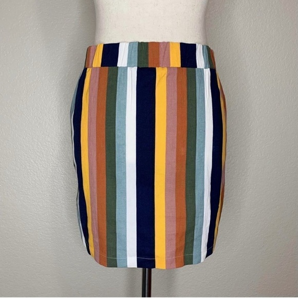 NWOT Shein Y2K Style Muticolor Striped Y2K Mini Skirt, Sz Small - Picture 1 of 10